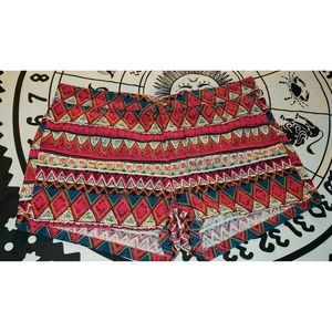 Geometric Aztec Print Lightweight Cloth Shorts